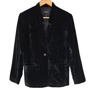 Lucky‎ Brand black velvet single button blazer